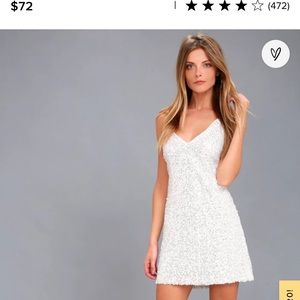 Force of Fashion White Backless Sequin Mini Dress